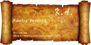 Kmety Arnold névjegykártya