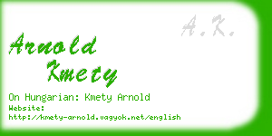 arnold kmety business card